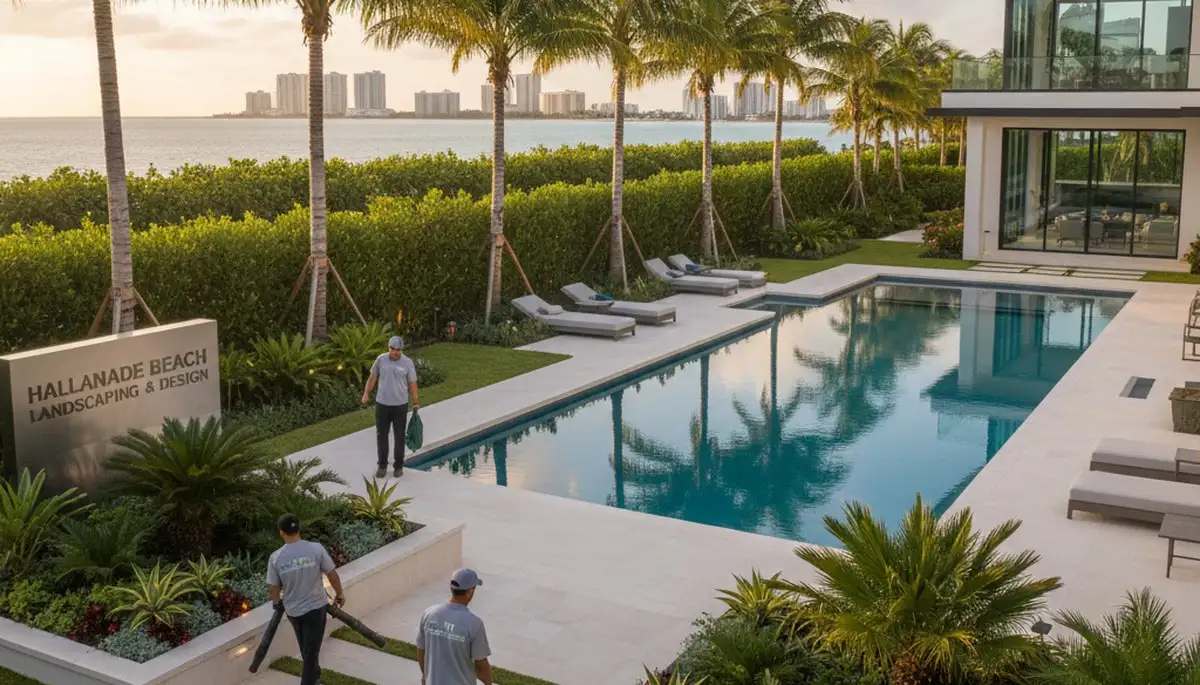 Fort Lauderdale, FL landscaping service for lawn care and yard maintenance on a residential property