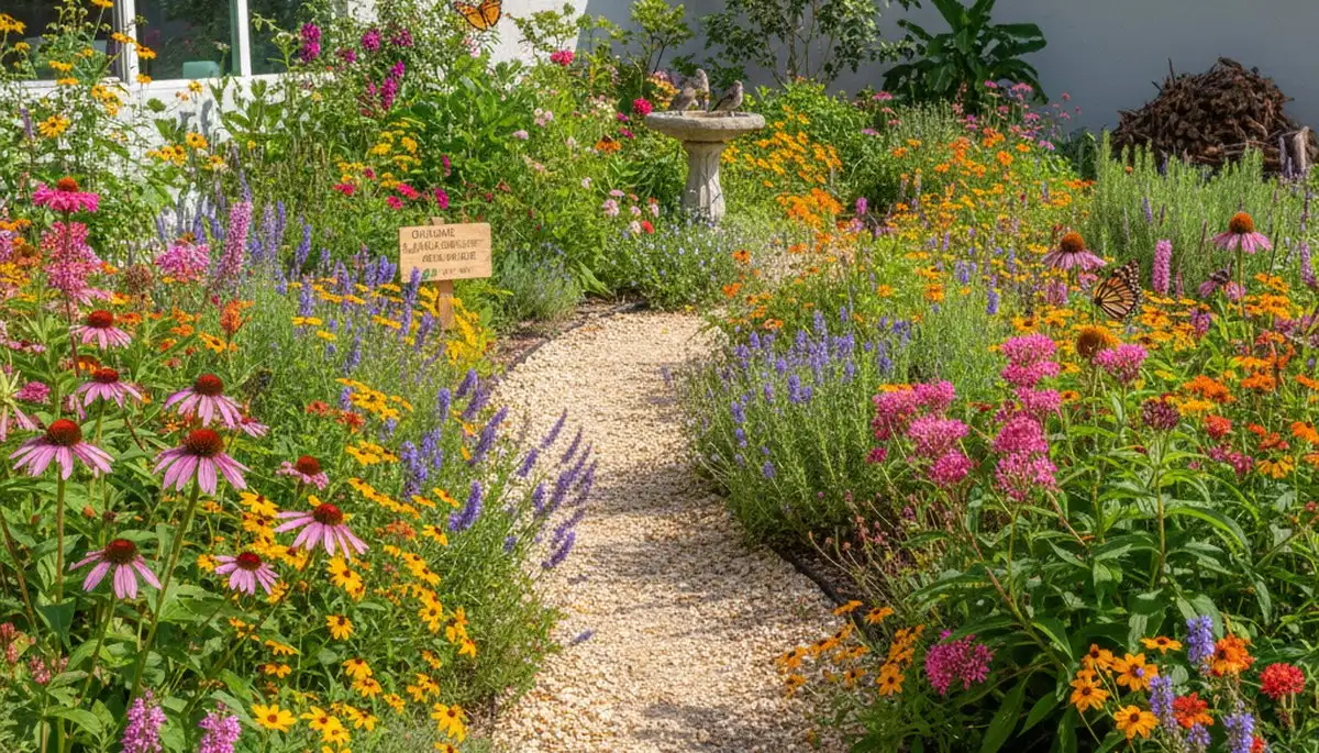 Native pollinator garden with bee-friendly flowers by Chop Chop Landscaping in Fort Lauderdale, FL