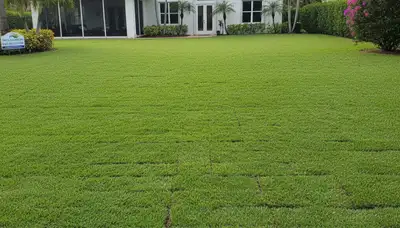 Freshly installed sod lawn transformation by Chop Chop Landscaping in Fort Lauderdale, FL